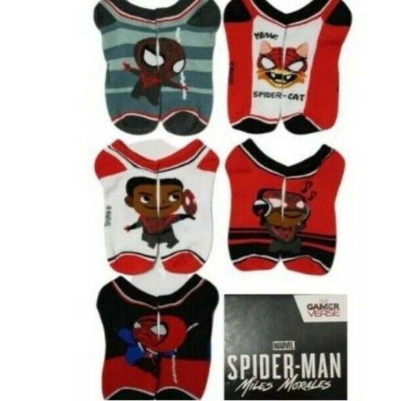 Marvel Accessories - 5 Pairs - Marvel Spider-Man Miles Morales Ladies Mix & Match Ankle Socks (5-10)